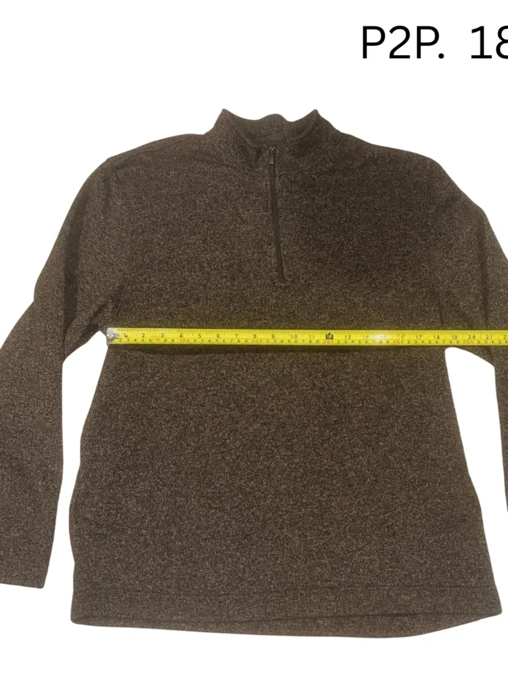 Van Heusen Men’s XL Quarter Zip Pullover Sweater Brown